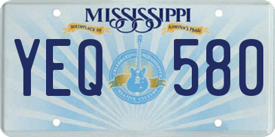 MS license plate YEQ580