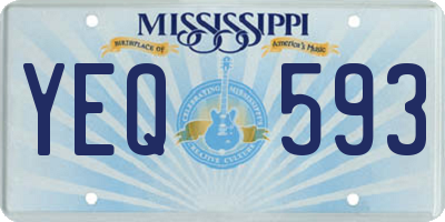 MS license plate YEQ593