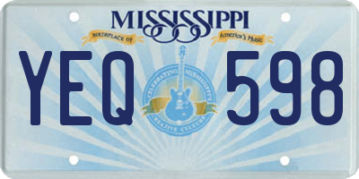 MS license plate YEQ598