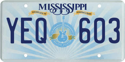 MS license plate YEQ603