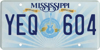 MS license plate YEQ604