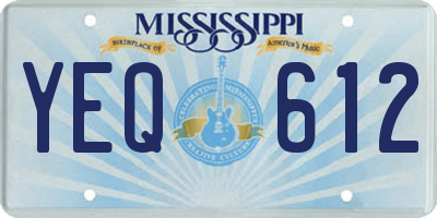 MS license plate YEQ612