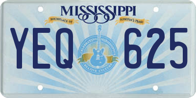 MS license plate YEQ625