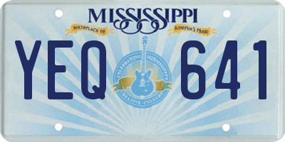 MS license plate YEQ641