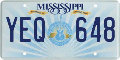 MS license plate YEQ648