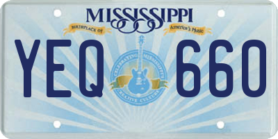 MS license plate YEQ660