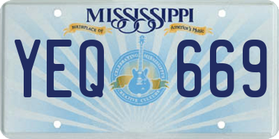 MS license plate YEQ669