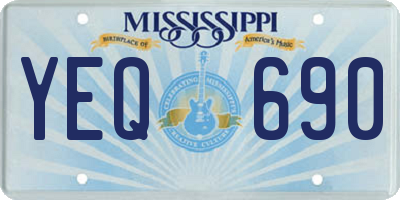 MS license plate YEQ690