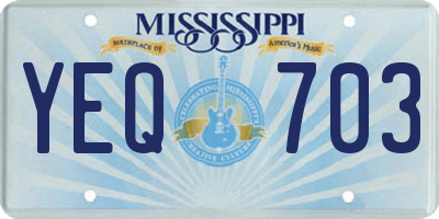 MS license plate YEQ703