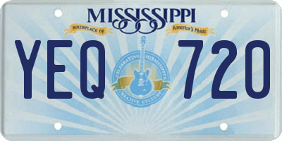 MS license plate YEQ720