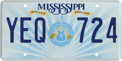 MS license plate YEQ724