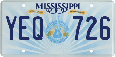MS license plate YEQ726