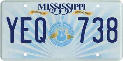 MS license plate YEQ738