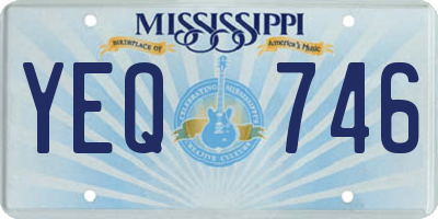 MS license plate YEQ746