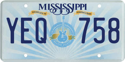 MS license plate YEQ758