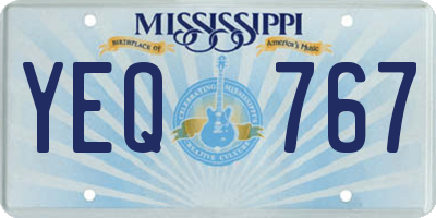 MS license plate YEQ767