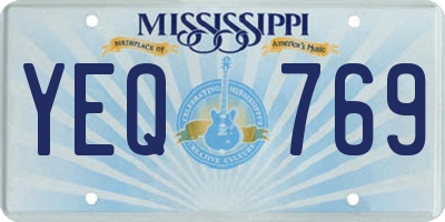 MS license plate YEQ769