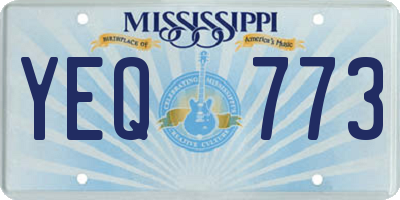 MS license plate YEQ773