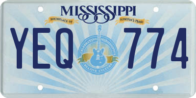 MS license plate YEQ774