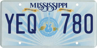 MS license plate YEQ780