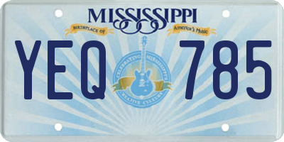 MS license plate YEQ785