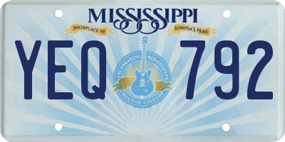 MS license plate YEQ792