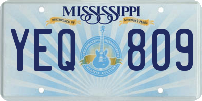 MS license plate YEQ809