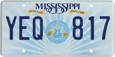MS license plate YEQ817