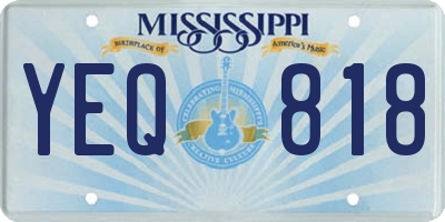 MS license plate YEQ818