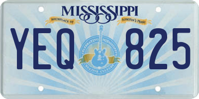 MS license plate YEQ825