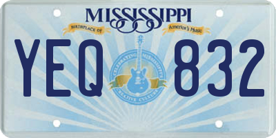 MS license plate YEQ832