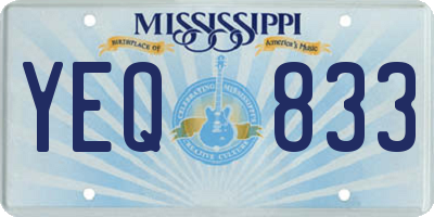 MS license plate YEQ833