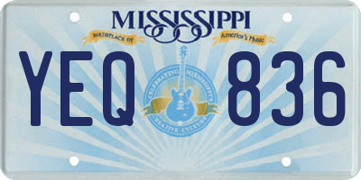 MS license plate YEQ836
