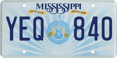 MS license plate YEQ840