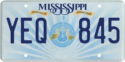 MS license plate YEQ845