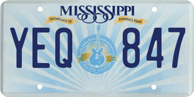 MS license plate YEQ847