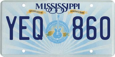 MS license plate YEQ860