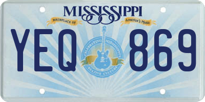 MS license plate YEQ869