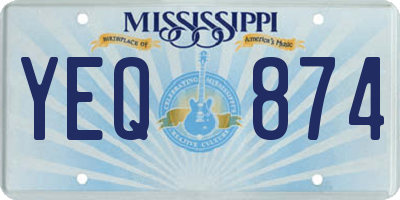 MS license plate YEQ874