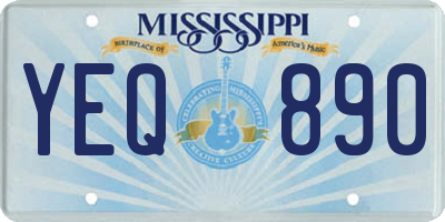 MS license plate YEQ890