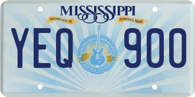 MS license plate YEQ900