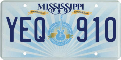 MS license plate YEQ910