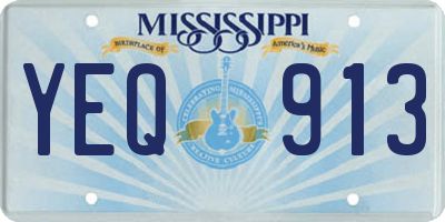 MS license plate YEQ913