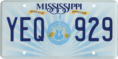 MS license plate YEQ929
