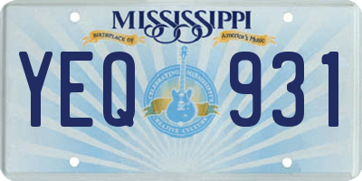 MS license plate YEQ931