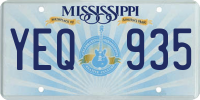 MS license plate YEQ935