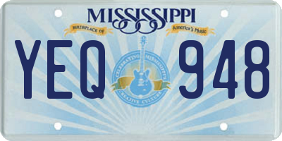 MS license plate YEQ948