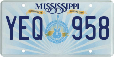 MS license plate YEQ958