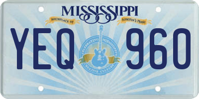 MS license plate YEQ960
