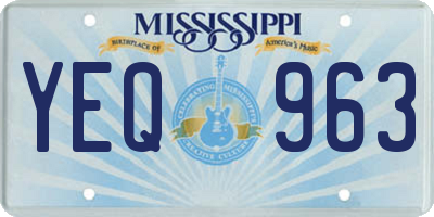 MS license plate YEQ963